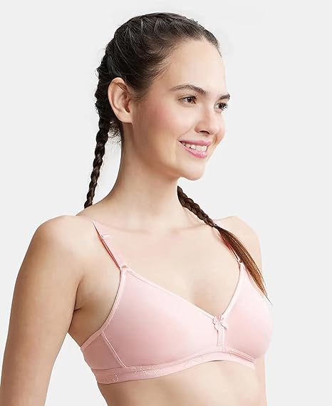 Jockey 1581 Women’s Wirefree Cotton Bra – Medium Coverage with Soft Underband